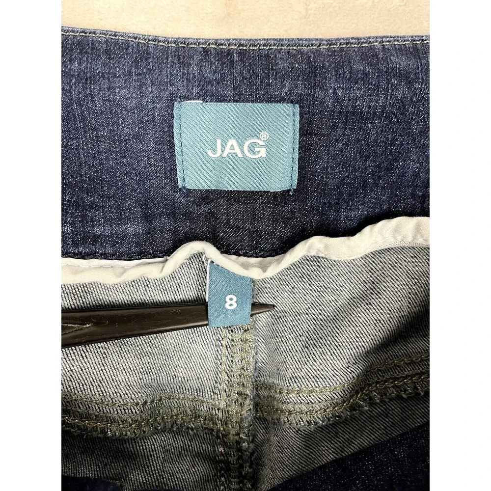 JAG Jean Women 8/33 Blue Wash Paley Boot Stretch Pull On High-Rise Whisker City